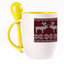 A cup with a spoon. Yellow (250 ml)