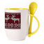 A cup with a spoon. Yellow (250 ml)