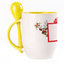 A cup with a spoon. Yellow (250 ml)