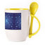 A cup with a spoon. Yellow (250 ml)