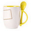 A cup with a spoon. Yellow (250 ml)