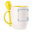 A cup with a spoon. Yellow (250 ml)
