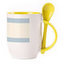 A cup with a spoon. Yellow (250 ml)