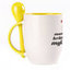 A cup with a spoon. Yellow (250 ml)