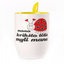 A cup with a spoon. Yellow (250 ml)