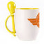 A cup with a spoon. Yellow (250 ml)