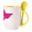 A cup with a spoon. Yellow (250 ml)
