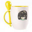 A cup with a spoon. Yellow (250 ml)