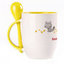 A cup with a spoon. Yellow (250 ml)