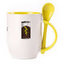 A cup with a spoon. Yellow (250 ml)
