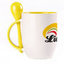 A cup with a spoon. Yellow (250 ml)