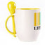 A cup with a spoon. Yellow (250 ml)
