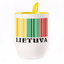 A cup with a spoon. Yellow (250 ml)