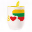A cup with a spoon. Yellow (250 ml)