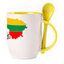 A cup with a spoon. Yellow (250 ml)