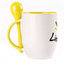 A cup with a spoon. Yellow (250 ml)