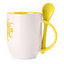A cup with a spoon. Yellow (250 ml)