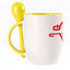A cup with a spoon. Yellow (250 ml)
