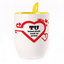 A cup with a spoon. Yellow (250 ml)
