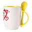 A cup with a spoon. Yellow (250 ml)
