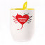 A cup with a spoon. Yellow (250 ml)