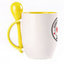 A cup with a spoon. Yellow (250 ml)