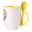 A cup with a spoon. Yellow (250 ml)