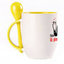 A cup with a spoon. Yellow (250 ml)