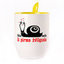 A cup with a spoon. Yellow (250 ml)