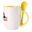 A cup with a spoon. Yellow (250 ml)