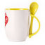 A cup with a spoon. Yellow (250 ml)
