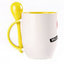 A cup with a spoon. Yellow (250 ml)