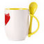 A cup with a spoon. Yellow (250 ml)