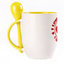A cup with a spoon. Yellow (250 ml)