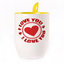 A cup with a spoon. Yellow (250 ml)
