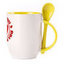 A cup with a spoon. Yellow (250 ml)