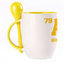 A cup with a spoon. Yellow (250 ml)
