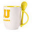 A cup with a spoon. Yellow (250 ml)