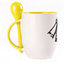A cup with a spoon. Yellow (250 ml)