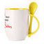 A cup with a spoon. Yellow (250 ml)
