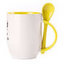 A cup with a spoon. Yellow (250 ml)