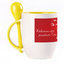 A cup with a spoon. Yellow (250 ml)