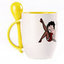 A cup with a spoon. Yellow (250 ml)