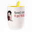 A cup with a spoon. Yellow (250 ml)