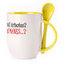 A cup with a spoon. Yellow (250 ml)