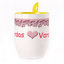 A cup with a spoon. Yellow (250 ml)