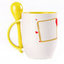 A cup with a spoon. Yellow (250 ml)