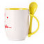 A cup with a spoon. Yellow (250 ml)