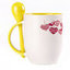 A cup with a spoon. Yellow (250 ml)