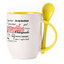 A cup with a spoon. Yellow (250 ml)
